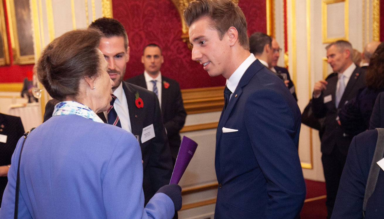 Nathan Wall chatting with HRH The Princess Royal following the ceremony.